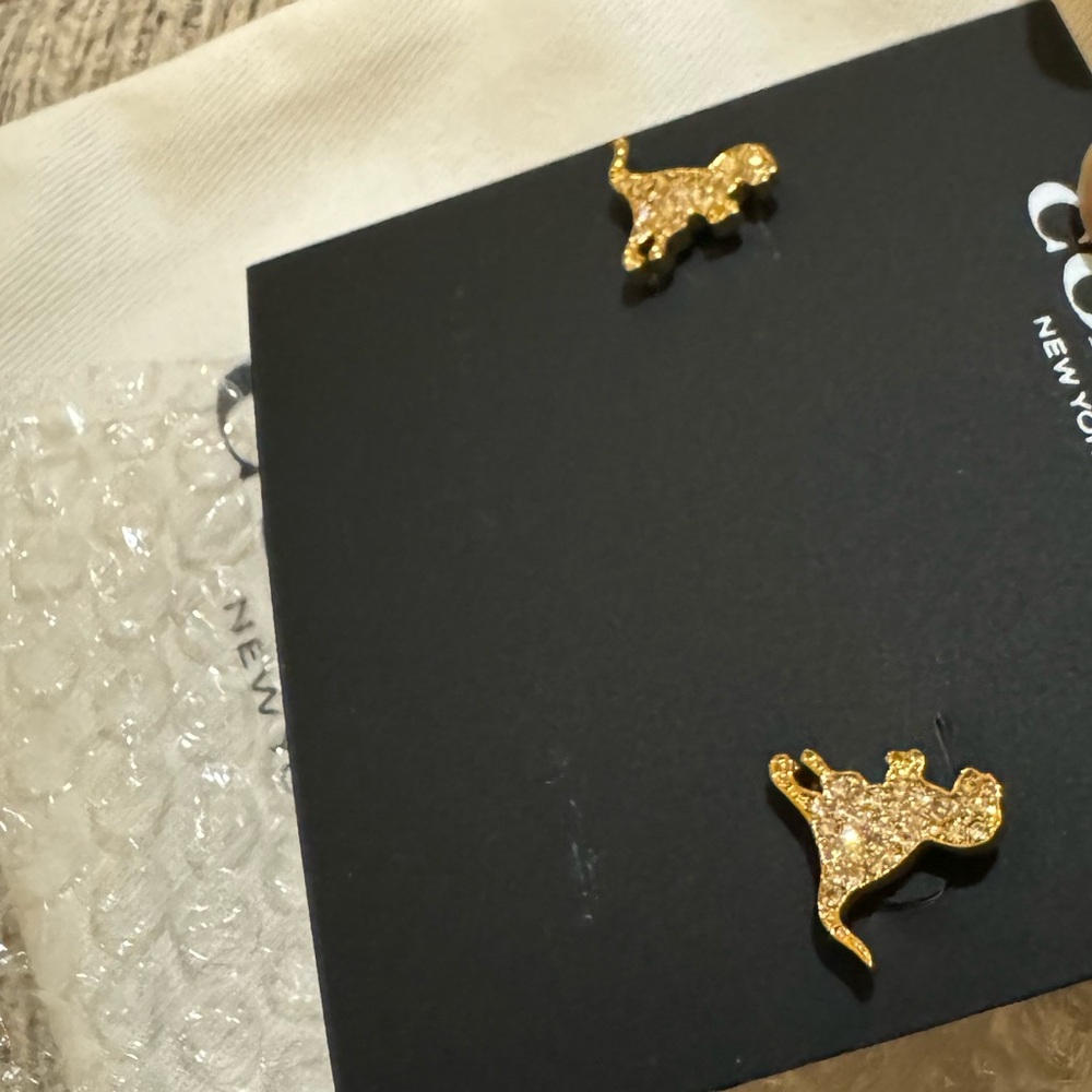 Coach Gold and Silver REXY Stud Earrings - Picture 6 of 6